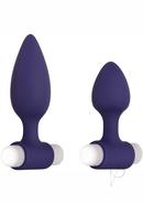 Dynamic Duo Rechargeable Silicone Vibrating Butt Plug Set -...